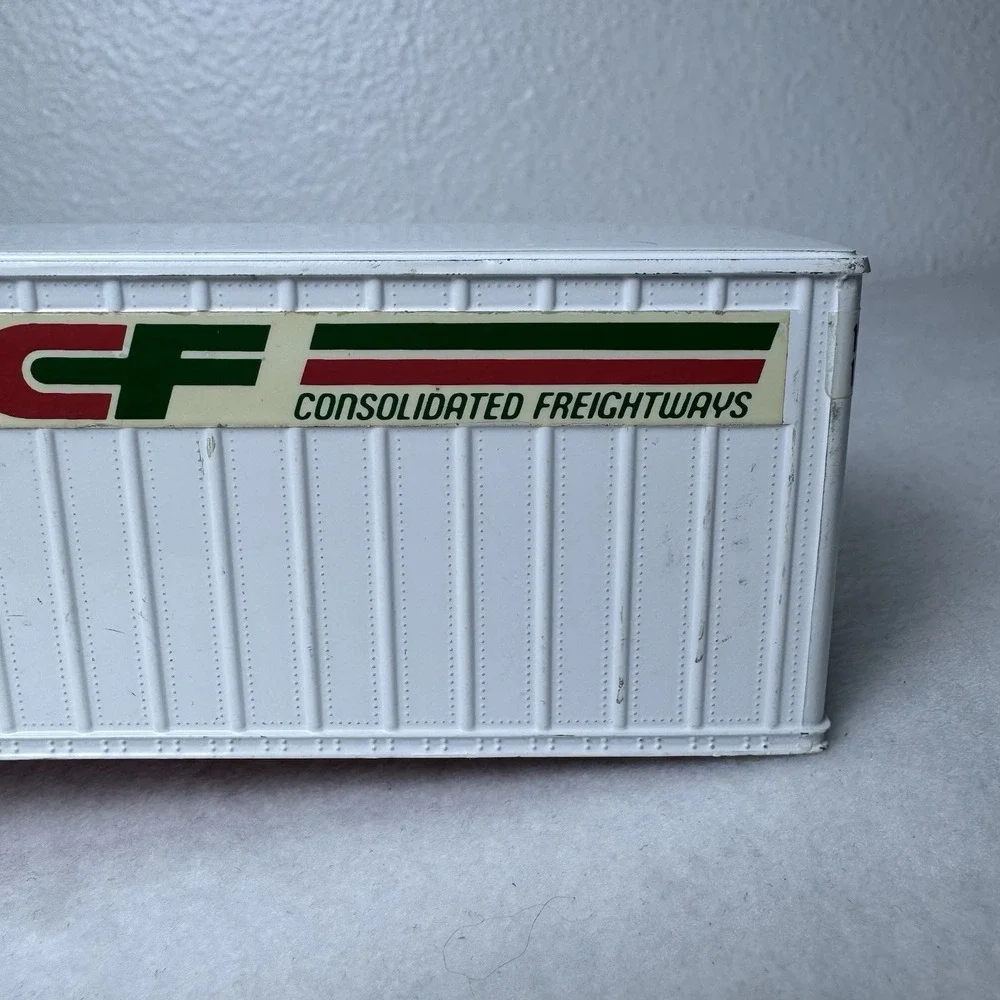 Vintage Consolidated Freightways‎ CF Diecast Toy Trailer Metal White Light Wear